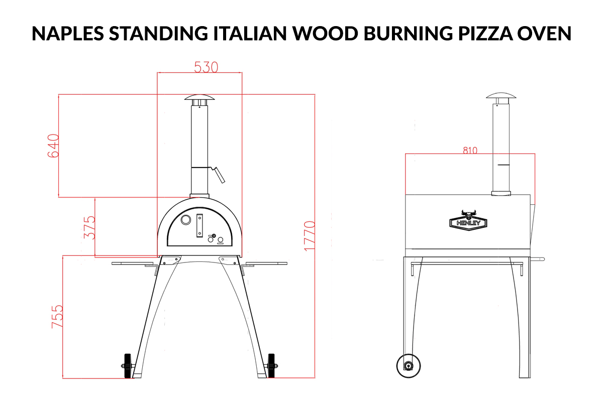 Naples Wood Fired Stainless Oven With Stand